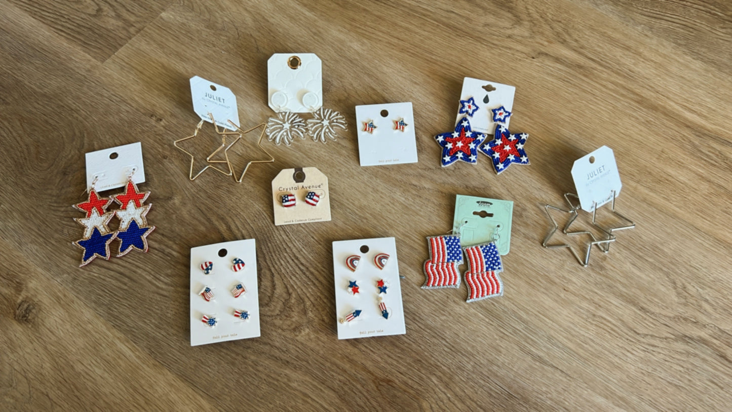 America Themed Earrings