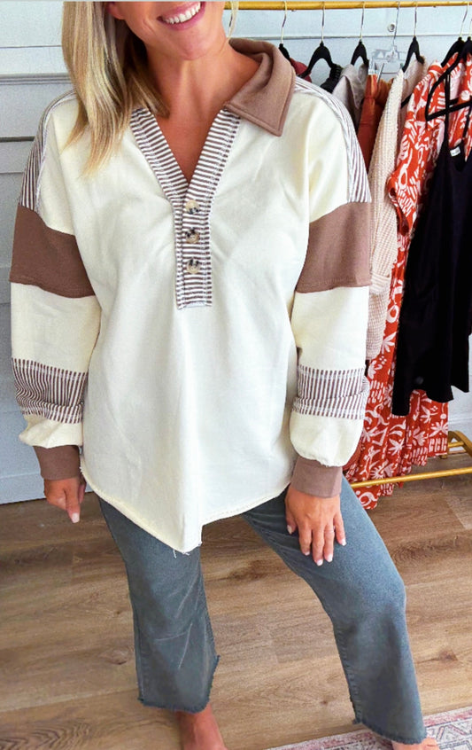 Beige Drift Pullover