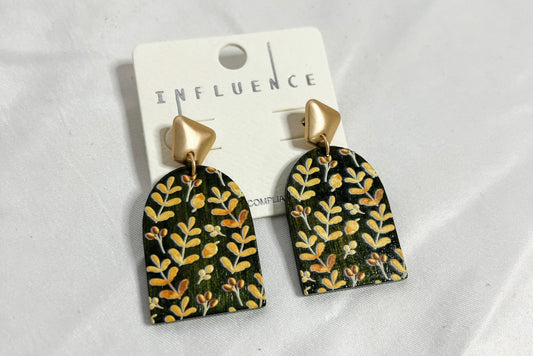 Wooden Floral Earring