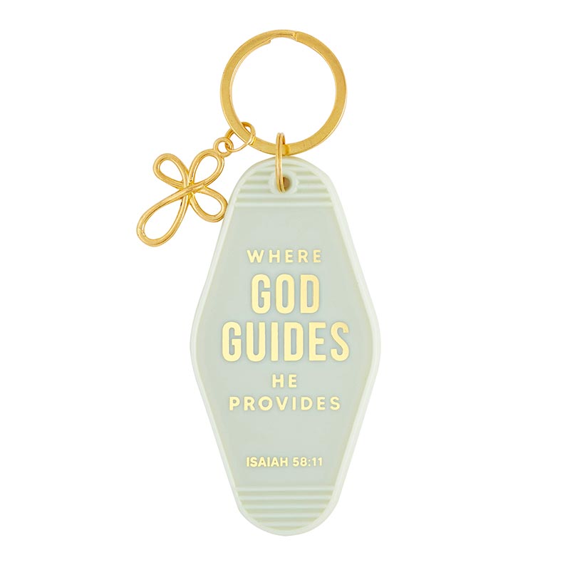 Where God Guides He Provides Isaiah 58:11 Keychain